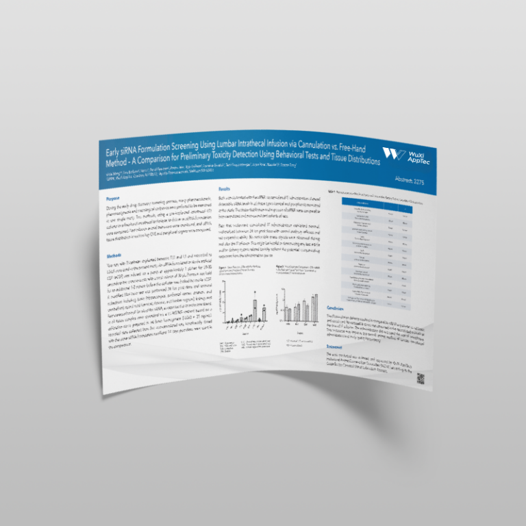Early Sirna Formulation Screening Using Lumbar Intrathecal Infusion Newlogo
